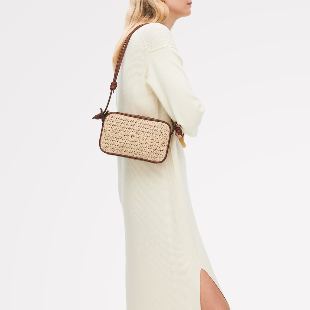 The Camden - Raffia - Small Ziptop Shoulder