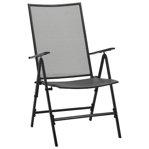 NNEVL Folding Mesh Chairs 4 pcs Steel Anthracite