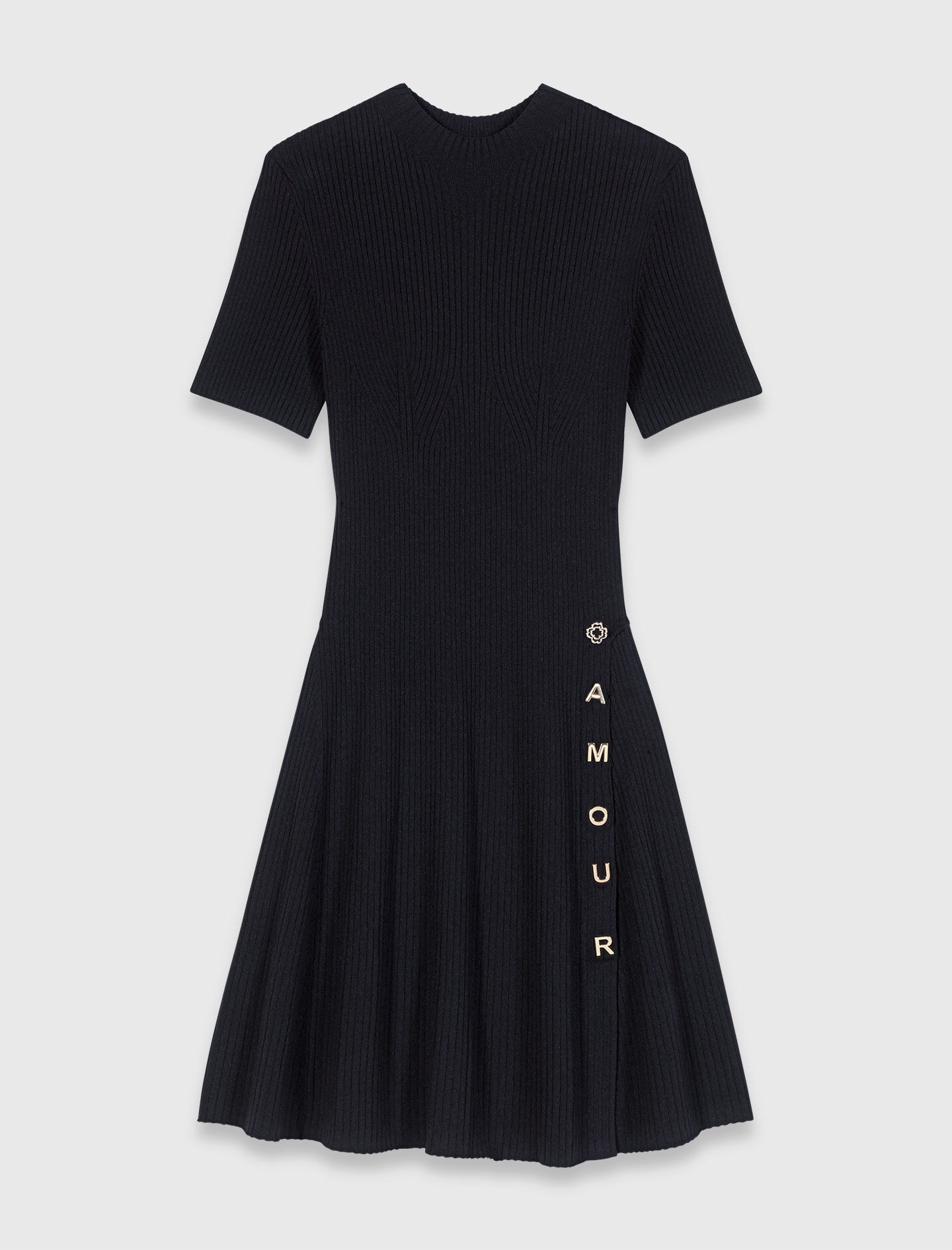 Robe courte en maille avec boutons