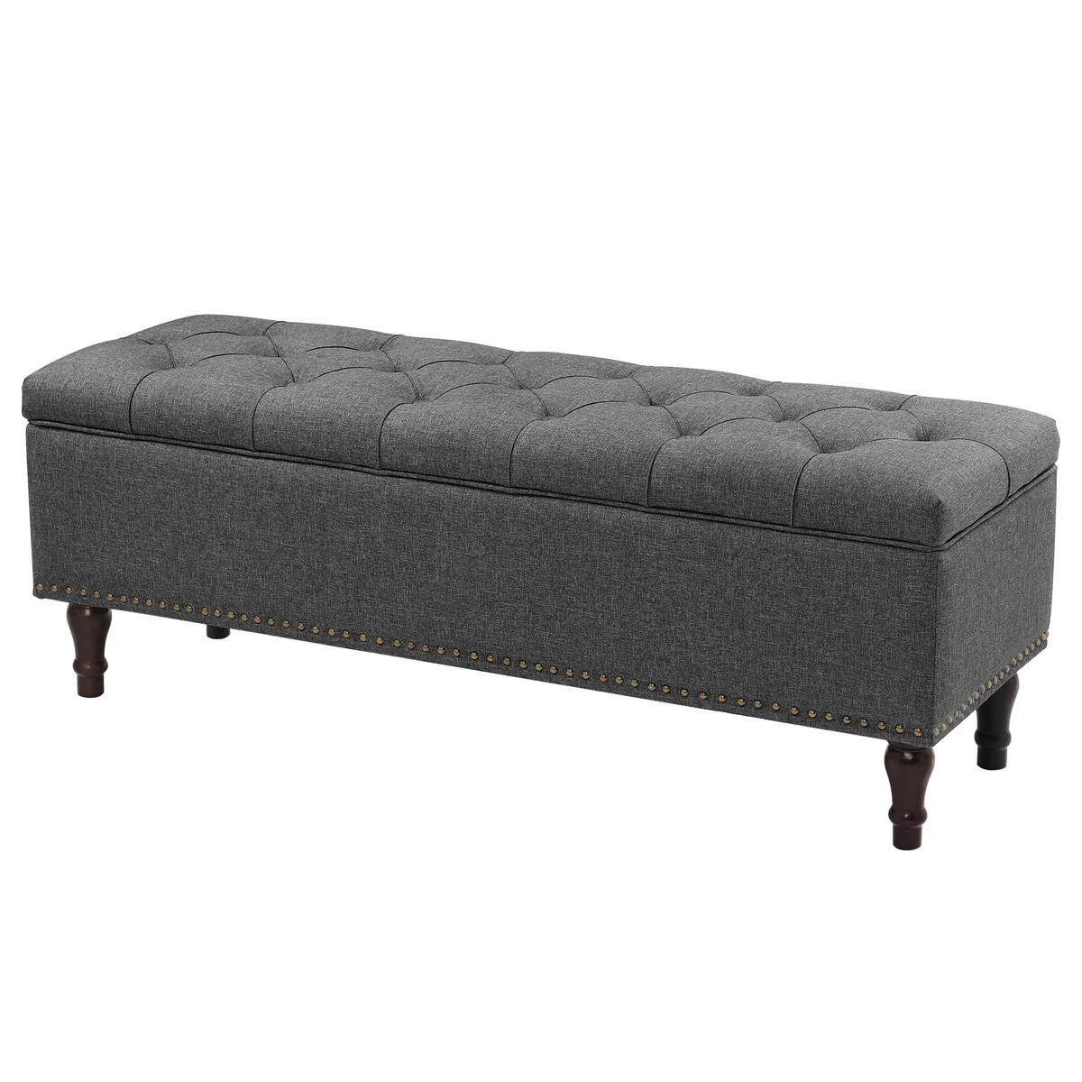 COZYMAN Tufted Storage Bench, Upholstered Ottoman with Storage - 50.8 W X 17.1 D X 18.3 H