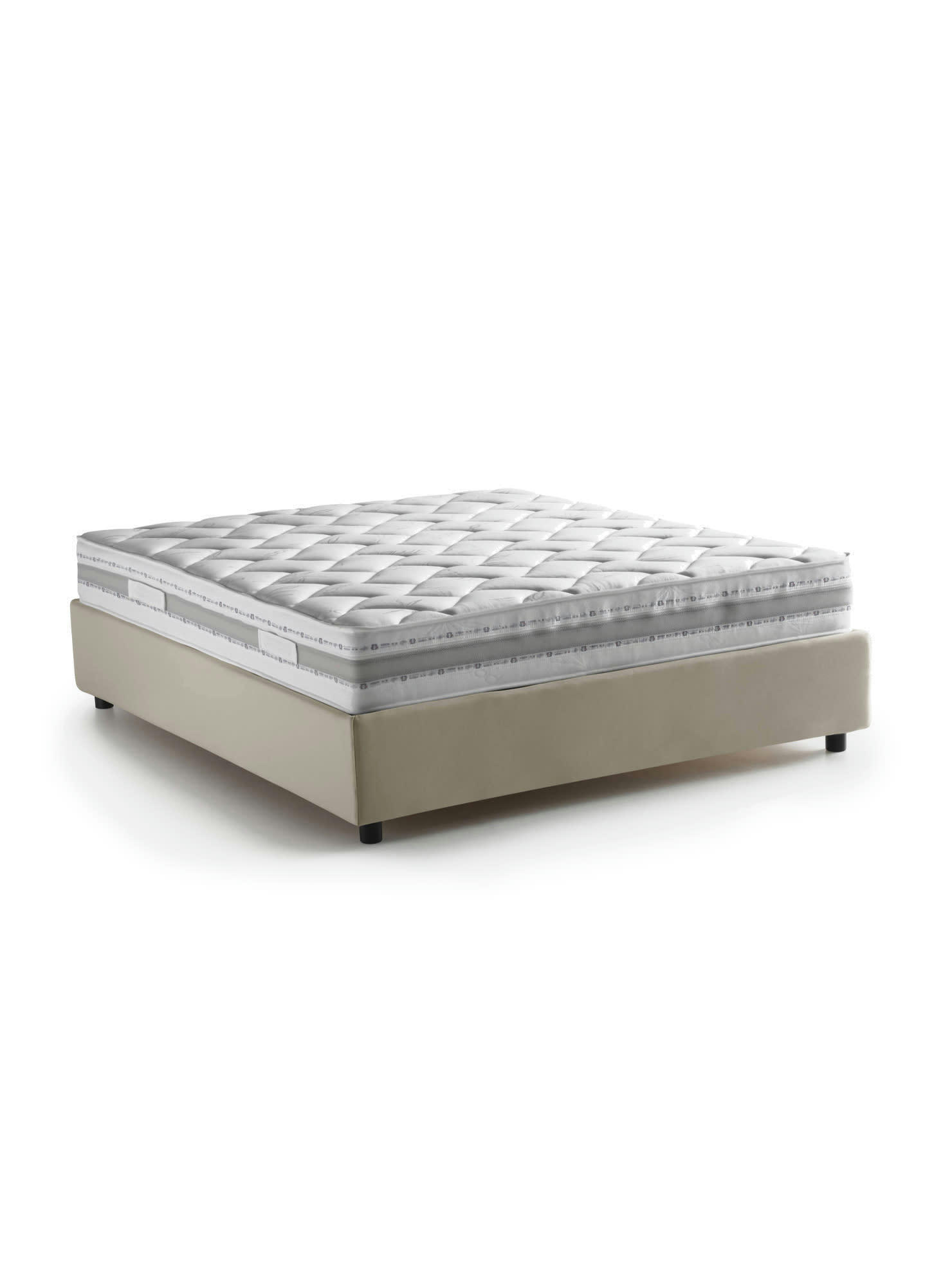 DCISTAN - Lit coffre en tissu 160x190 beige