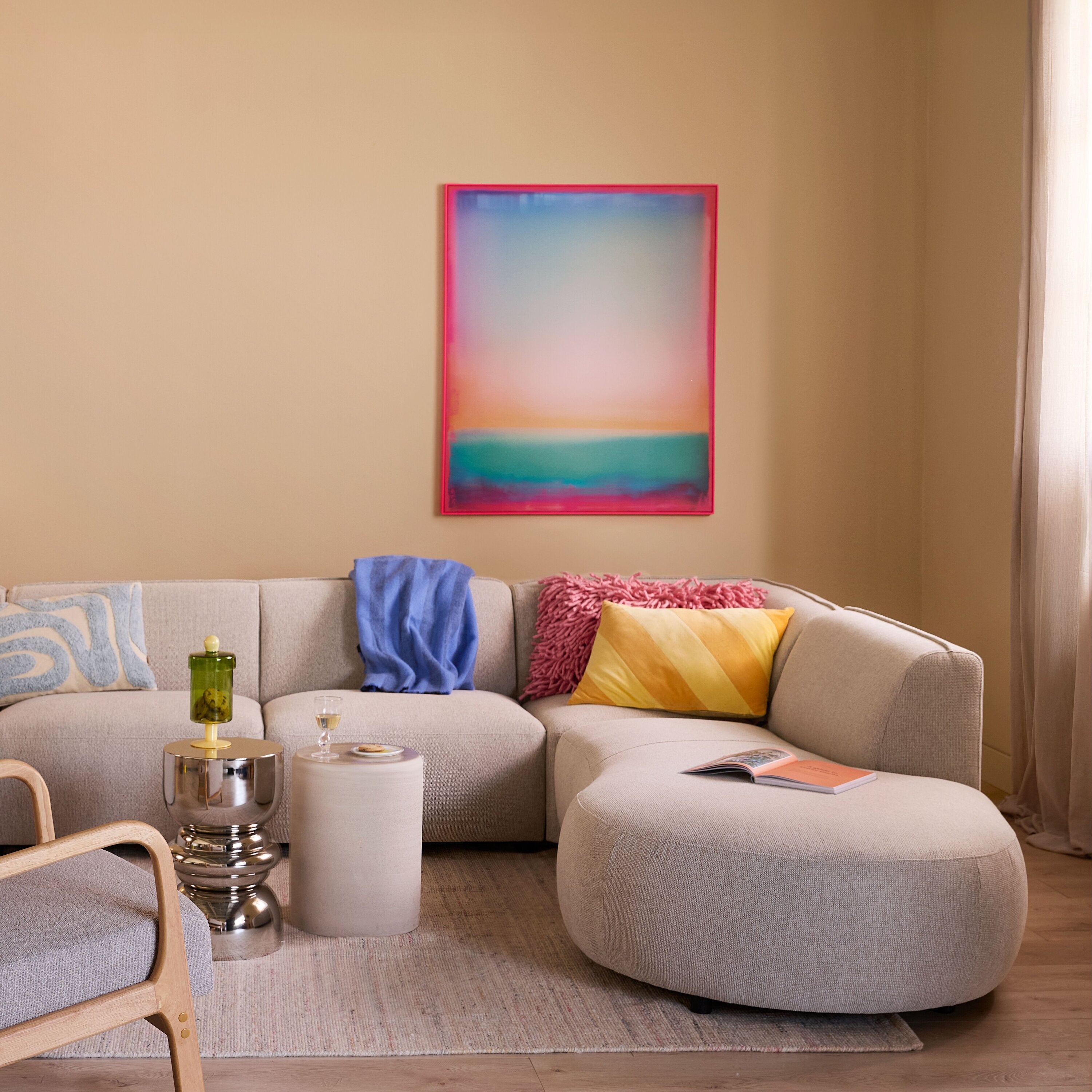 by fonQ Electric Hue Schilderij 100 x 120 cm - Neon Roze