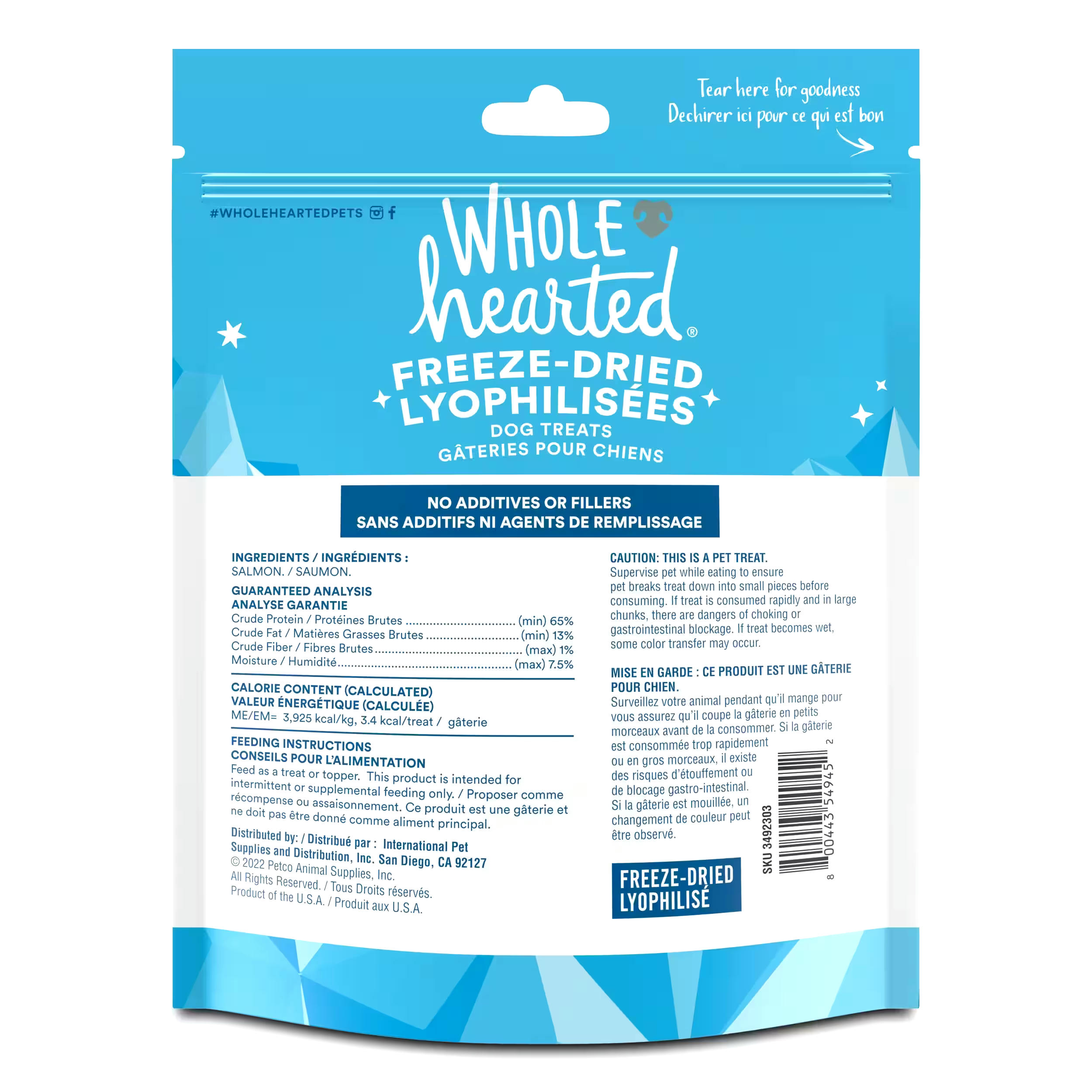 WholeHearted Freeze-Dried Salmon Dog Treats, 227-g