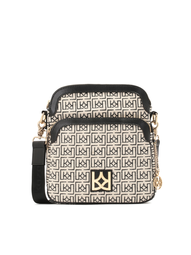 Ladies’ fabric urban bag with an embroidered pattern
