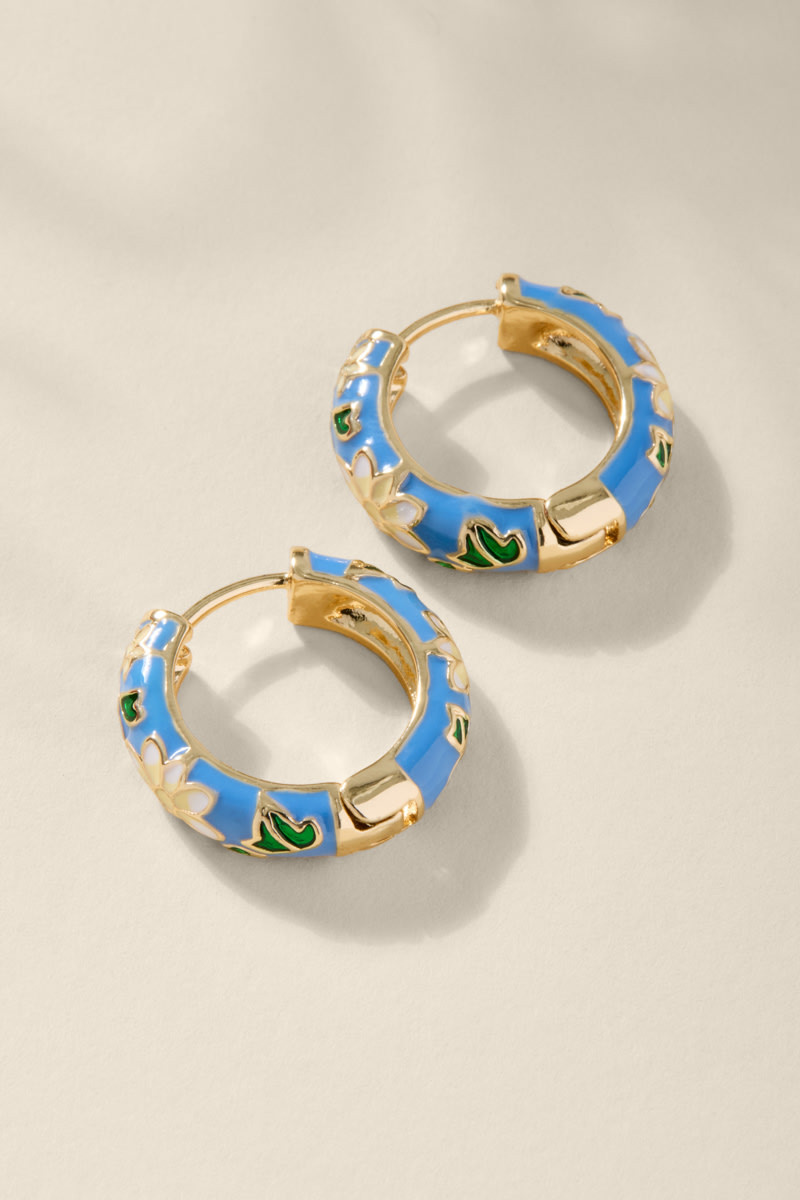 Vanessa Enamel Hinge Hoop Earrings