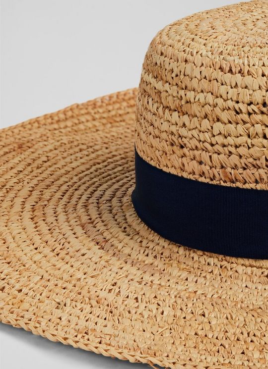 Georgie Natural Raffia Straw Wide Brim Hat