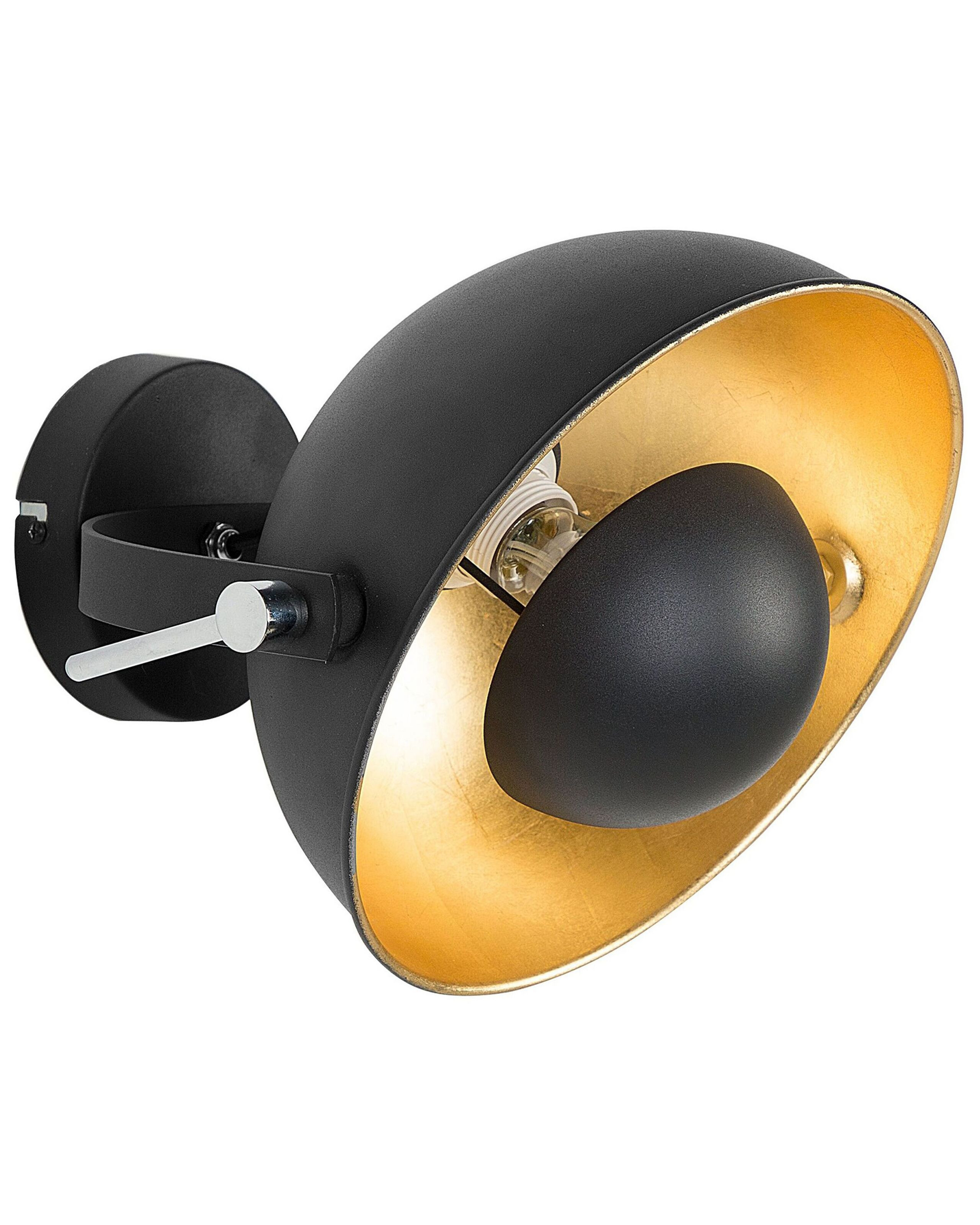 Lampa ścienna kinkiet metal czarna złota