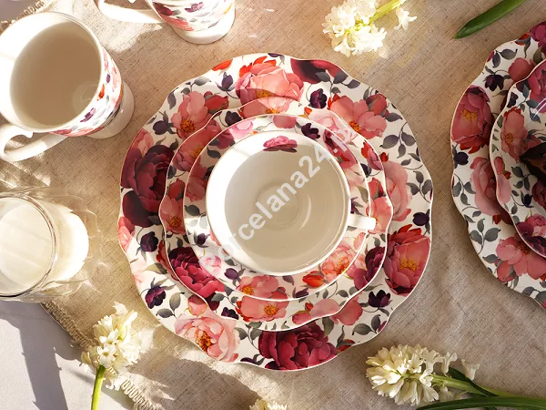 Kpl. 2 talerzy obiadowych Duo - Spring roses white 15.SPR-W.K2TP