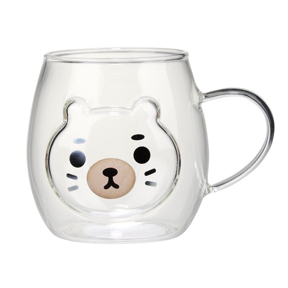 Mug kawaii ourson verre transparent 390ml