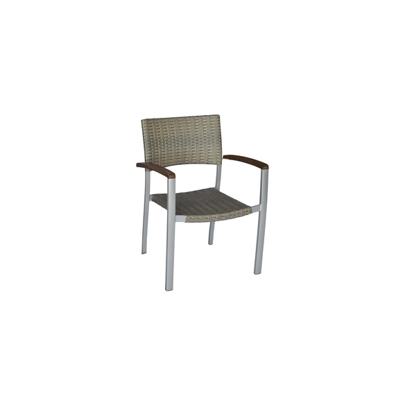 Gartenmöbelset »Silano«, 7-tlg., stapelbar, Aluminium/Kunststoffgeflecht/Akazie