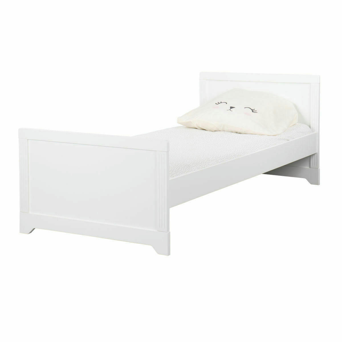 MONA - Pack lit avec matelas 90x190 cm bois massif blanc
