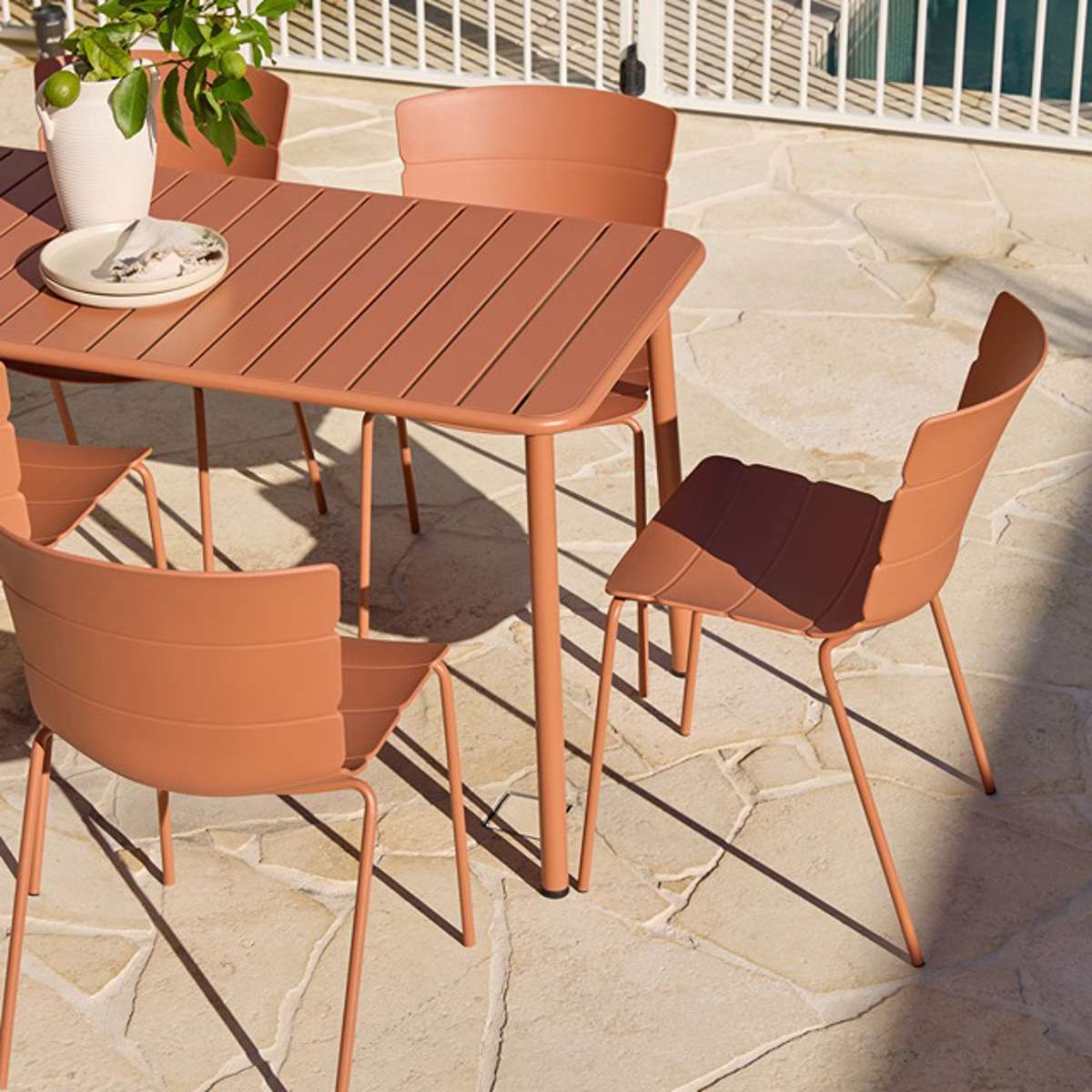 Ravello Indoor/Outdoor Dining Chair - Set of Two - Clay