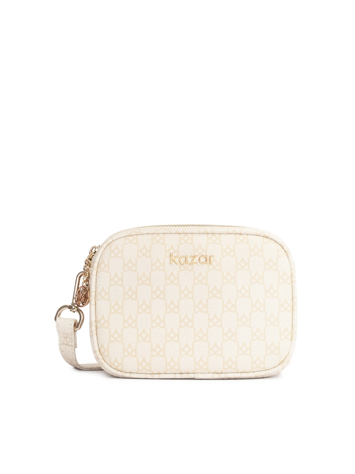 Printed logo leather bag