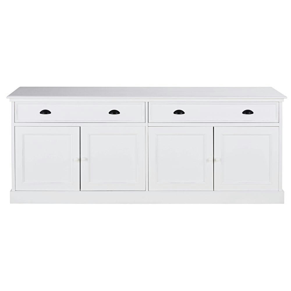 Newport - Buffet 4 portes 4 tiroirs blanc