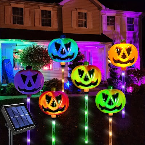 NNETM Solar-Powered Halloween Pumpkin Lights