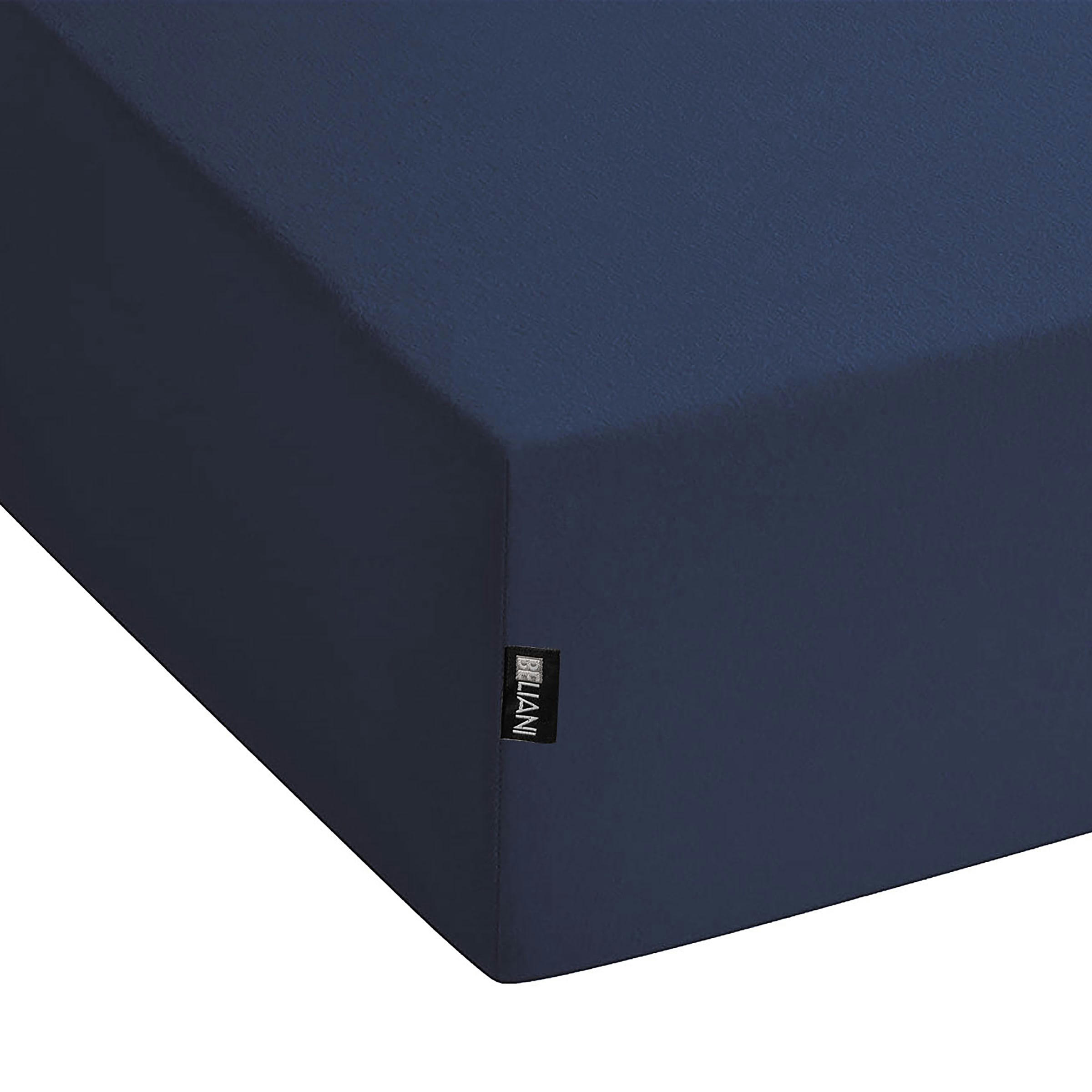 HOFUF - Drap-housse en coton 200 x 200 cm bleu marine