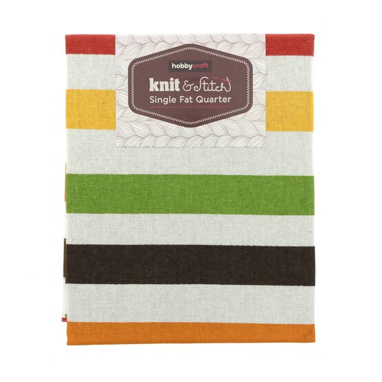 Brown Deckchair Stripe Single Cotton Fat Quarter