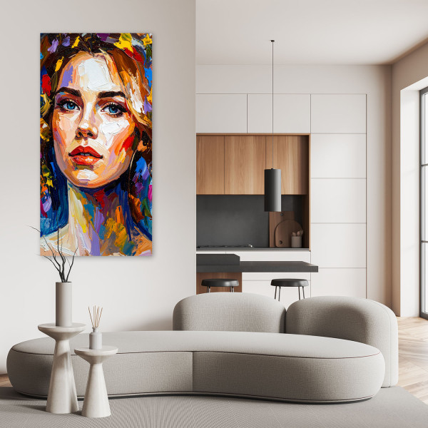 Obraz nowoczesny do salonu sypialni biura, Kolorowy Portret Kobiet 40x80