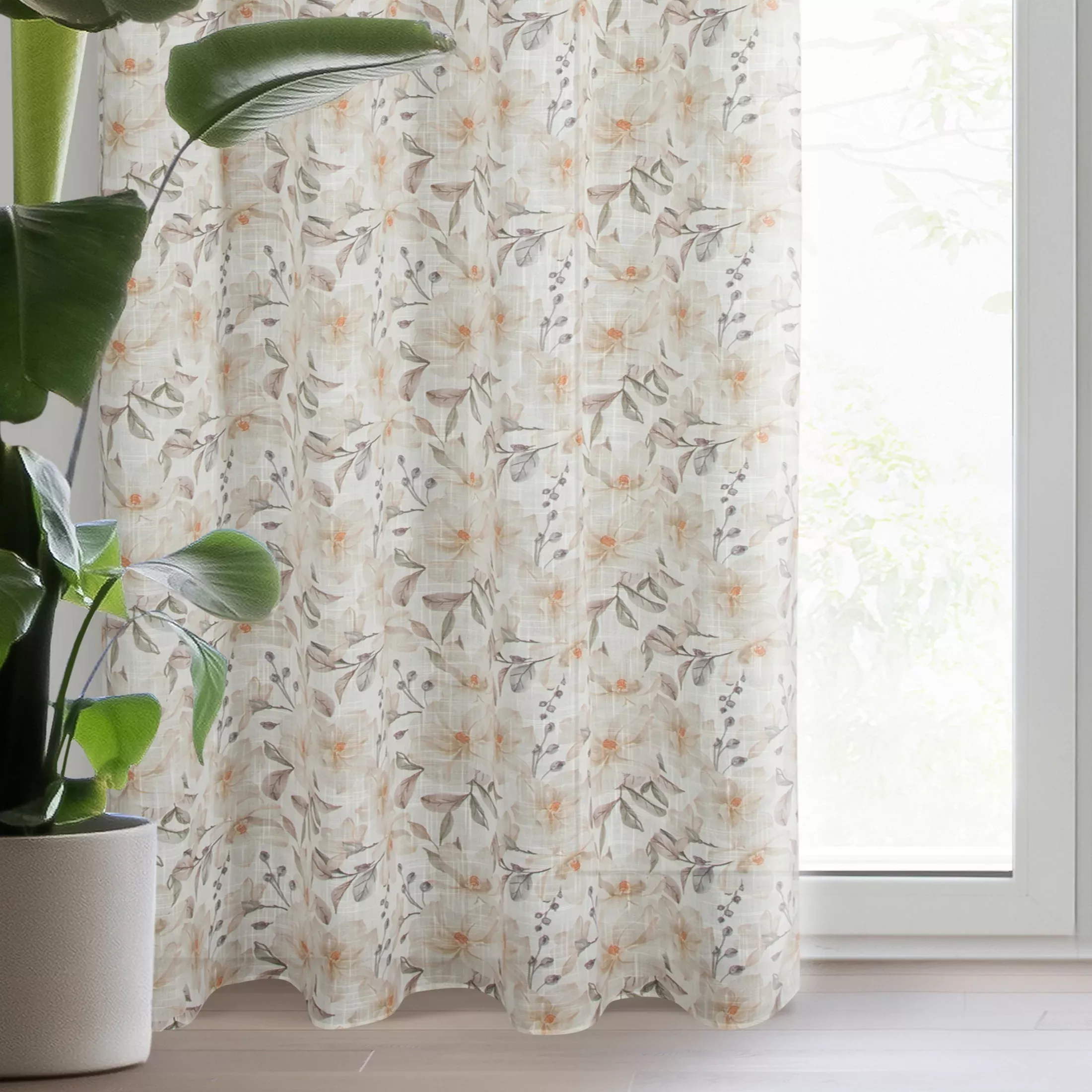 Zasłona naturalno, beżowa 140x250 cm przelotka - AMARA