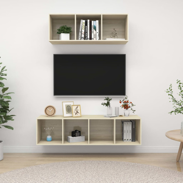 2-cz. zestaw szafek TV dąb sonoma materiał drewnopochodny