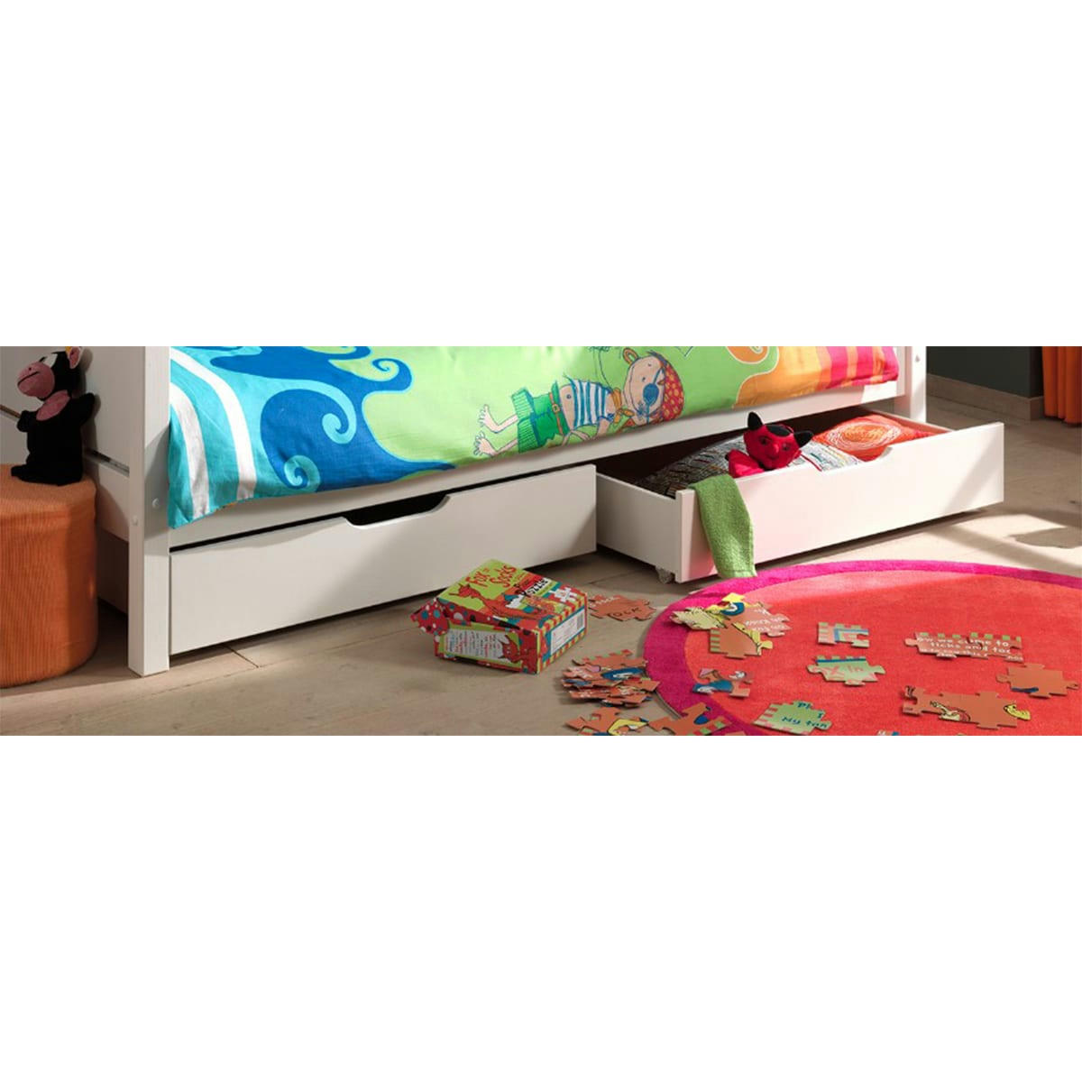 PINO - Tiroirs de lit blanc