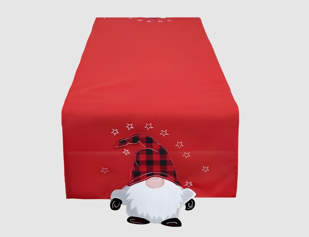 Tischläufer Wichtel Weihnachten Rot