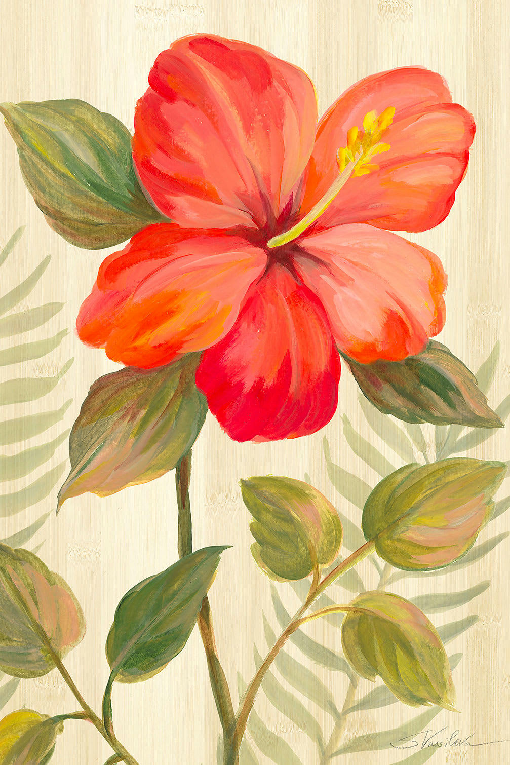 - Tableau Diamant d'hibiscus imprimé sur toile 80x120cm