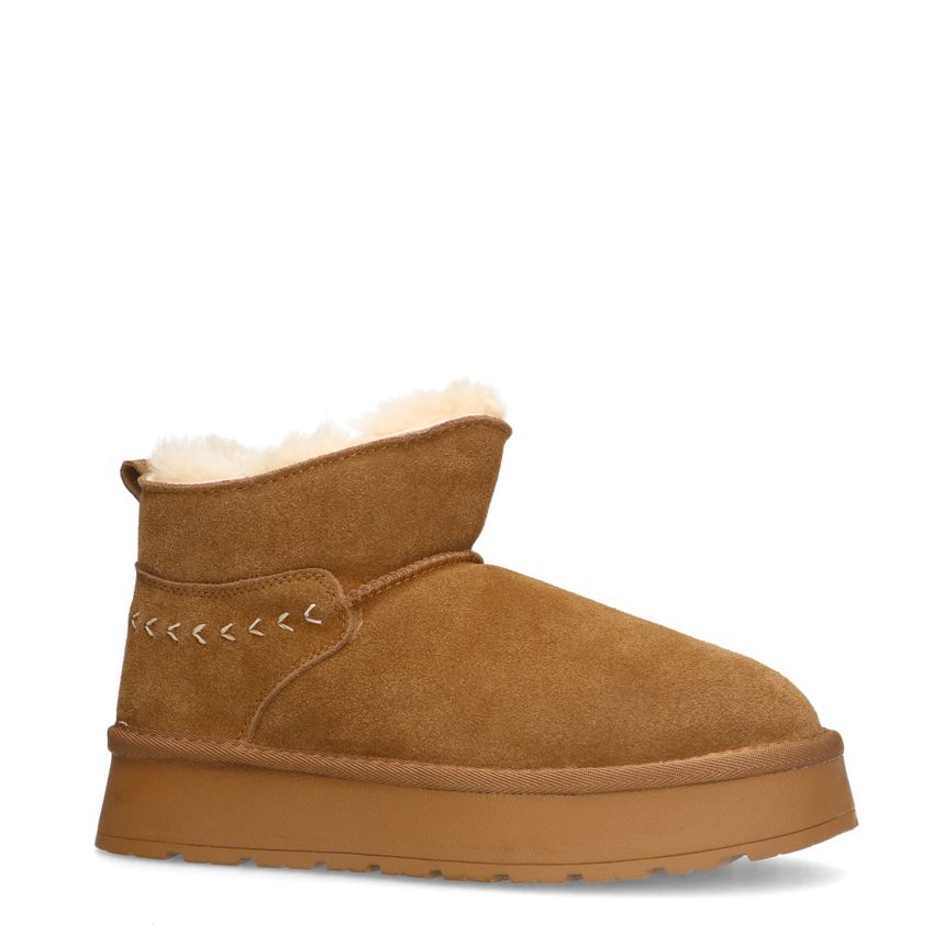 Manfield Cognac suède snowboots