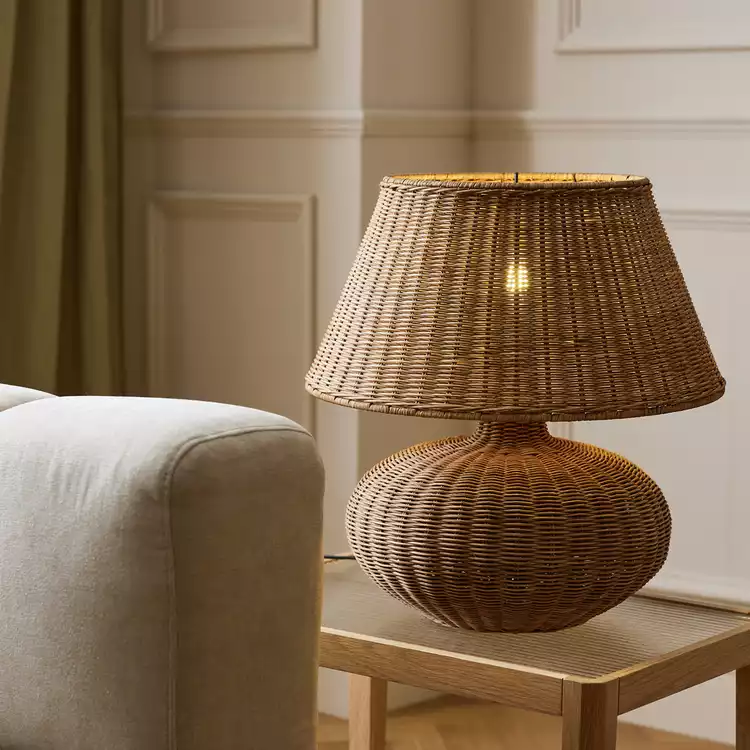 Habitat XL Wicker Table Lamp - Natural