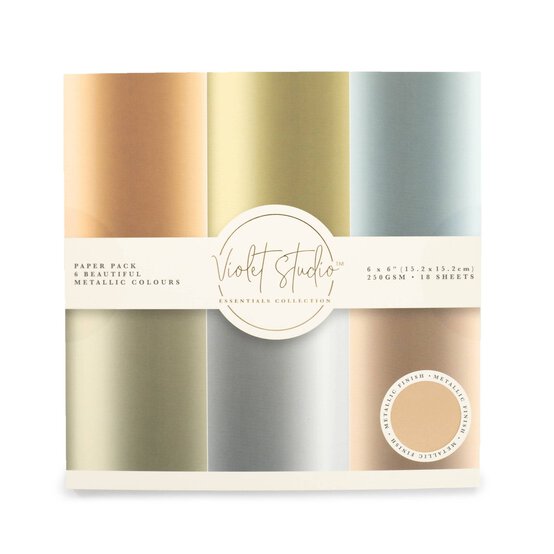 Violet Studio Metallic Paper Pad 6 x 6 Inches 24 Sheets