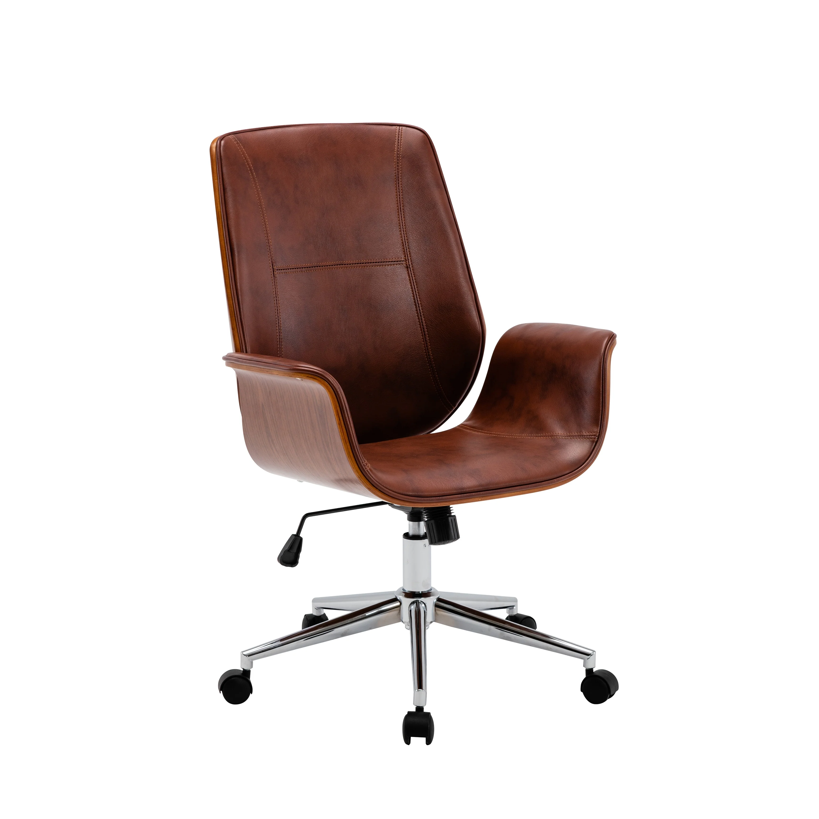 Porthos Home Nole Office Chair, PU Leather, Height Adjustable Seat
