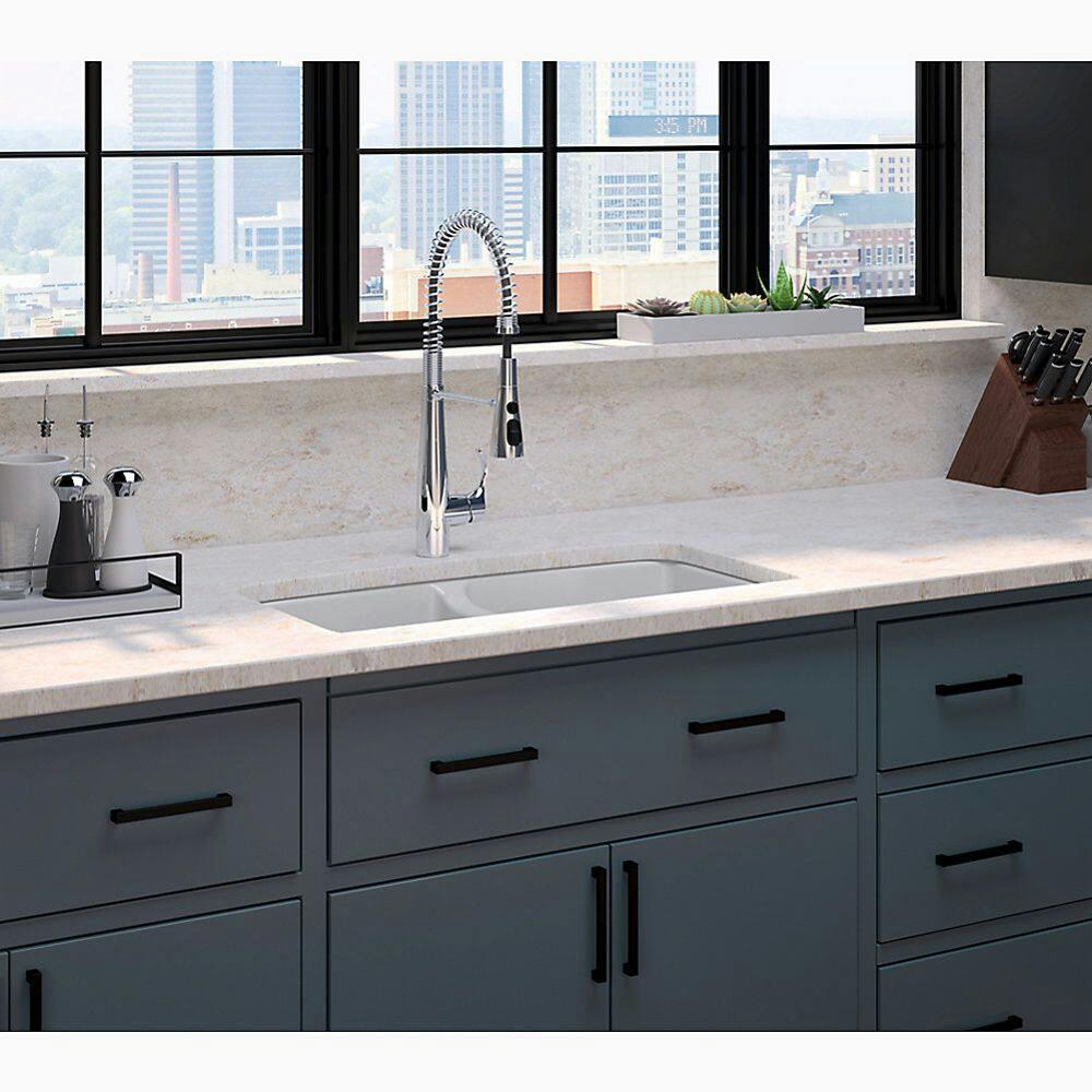 Kohler Simplice® Single Handle Semi Professional Kitchen Sink Faucet, Polished Chrome