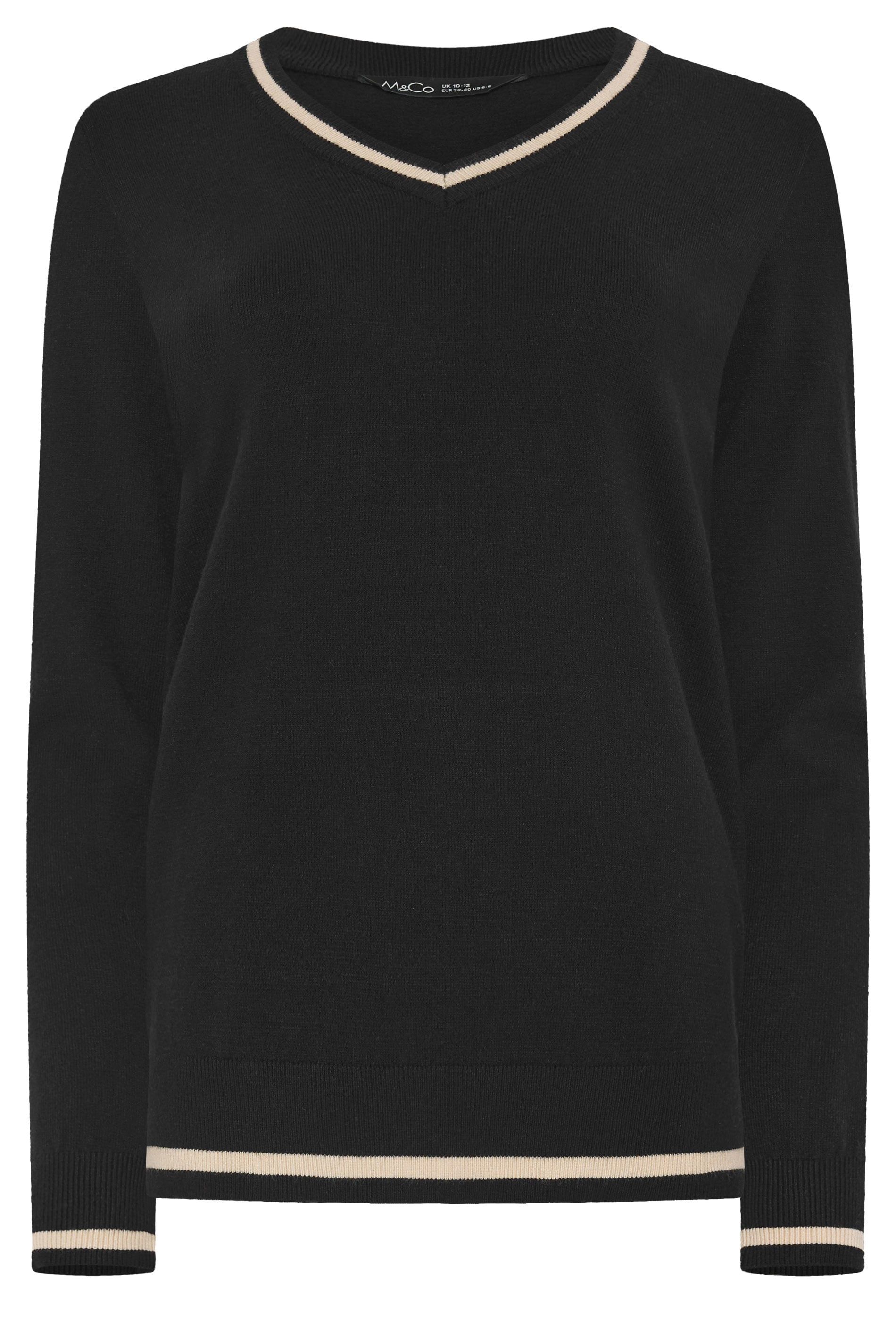 M&Co Tipped Long Sleeve Jumper