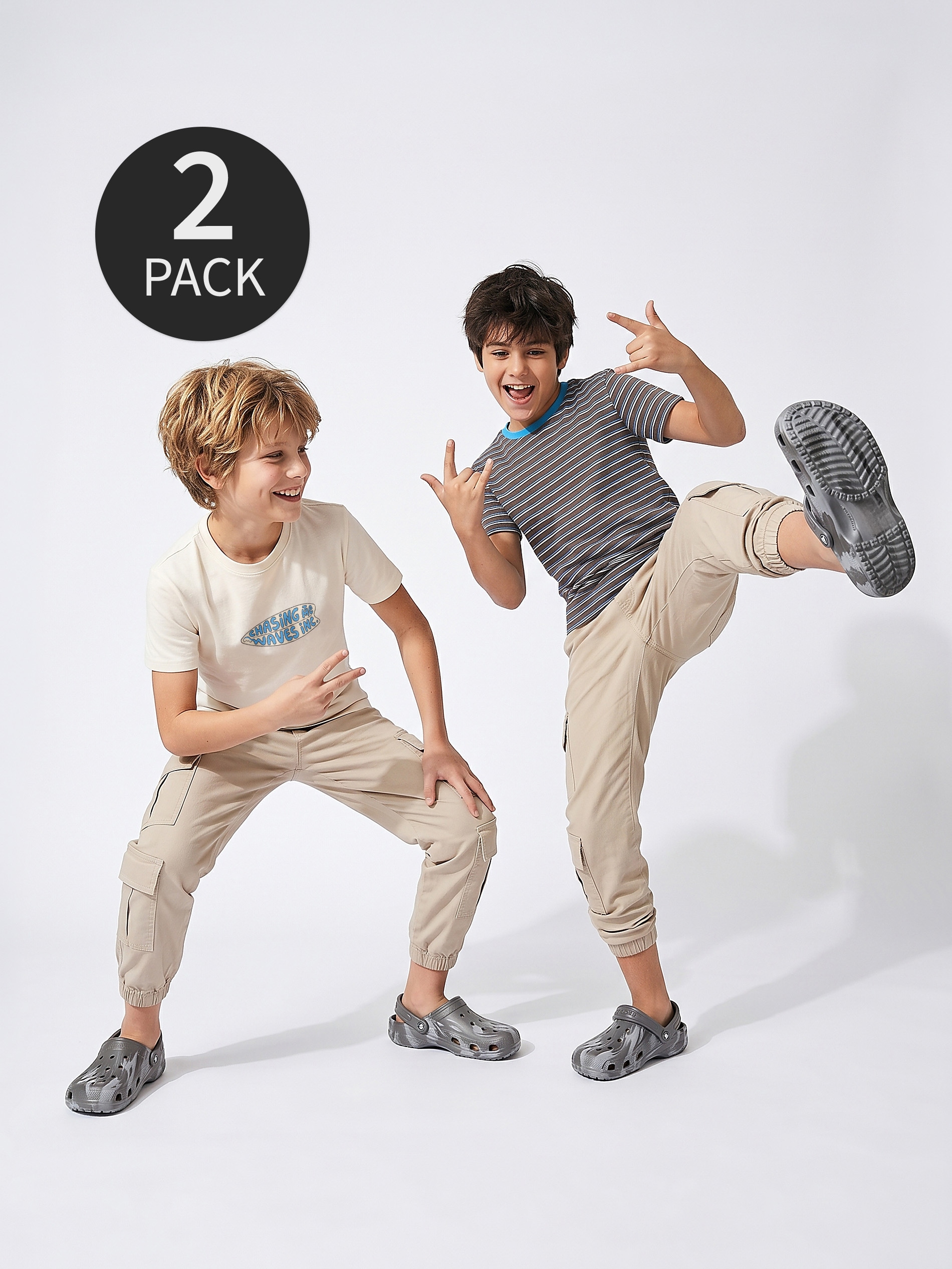 Bawełniane koszulki z nadrukiem 2 pack