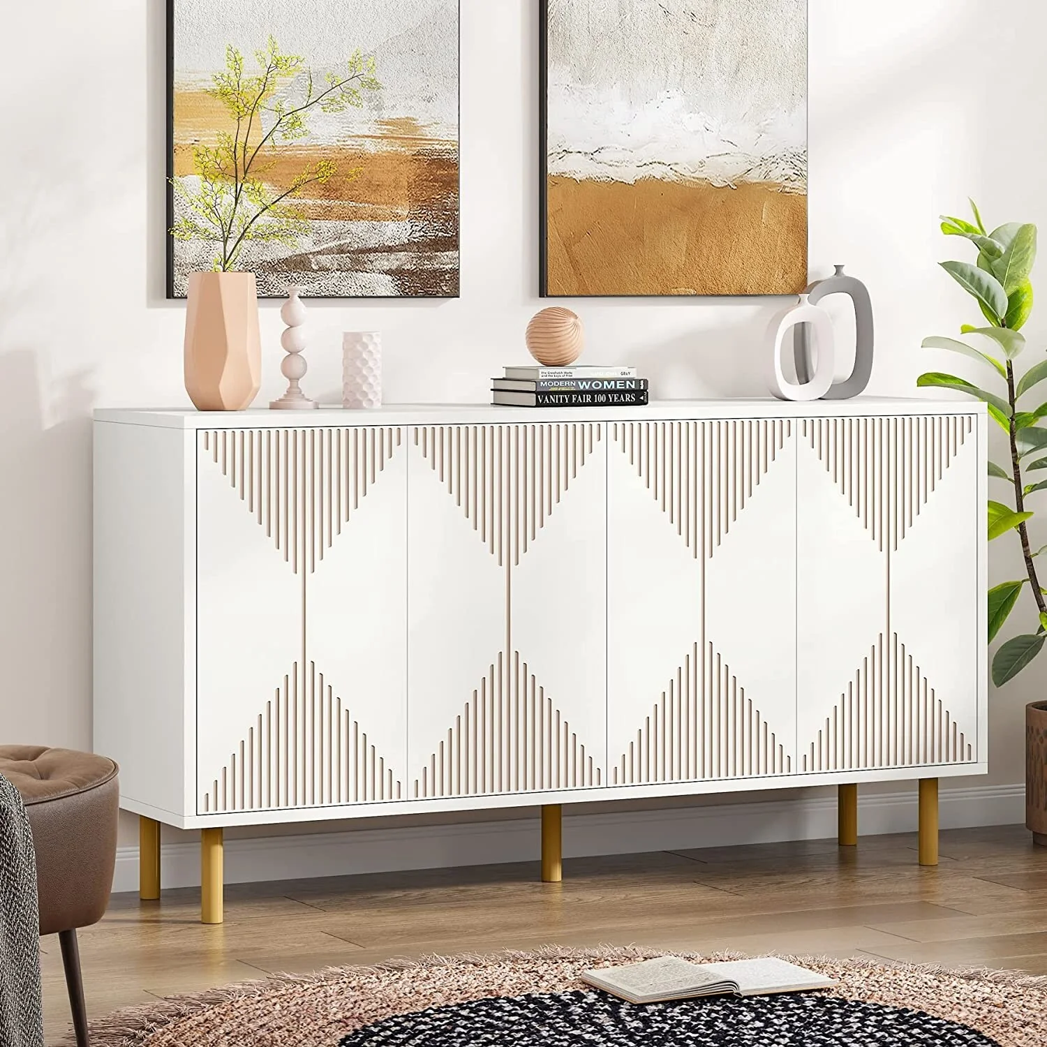 Freestanding Floor Cabinet, Classic 55 inches Sideboard