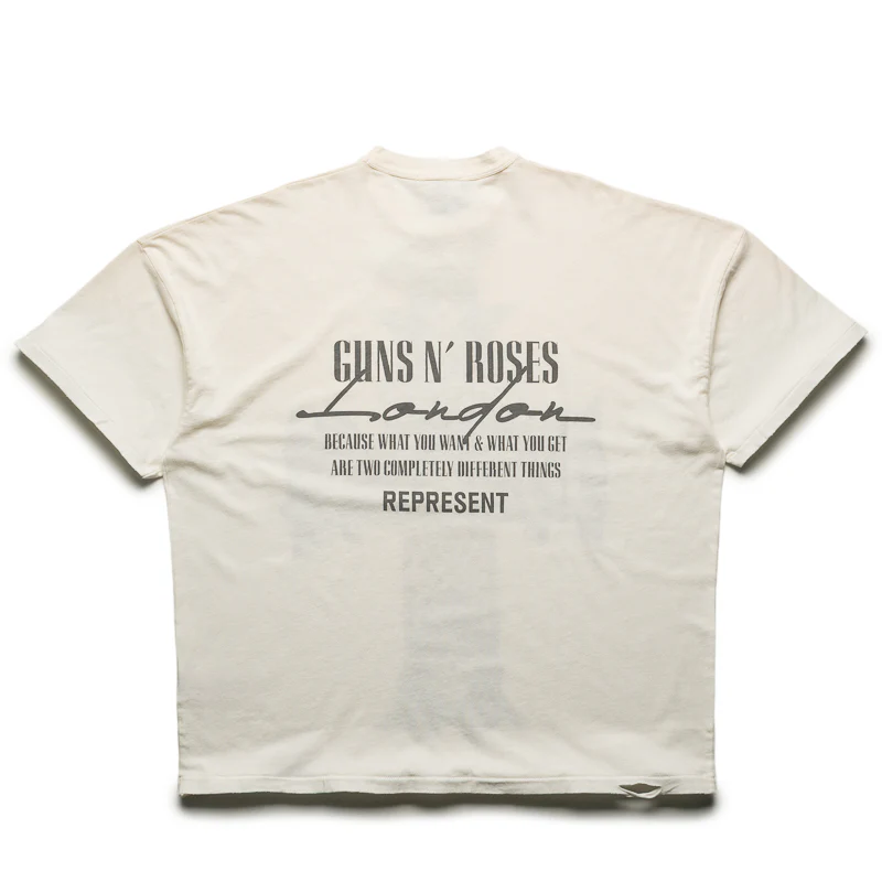 Guns N' Roses x Represent Cross Tee - Washed Ecru