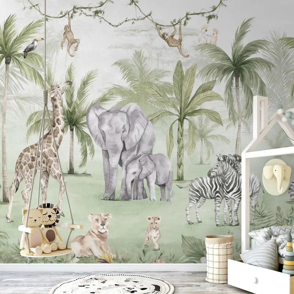 Sanders & Sanders fotobehang jungle dieren meerkleurig - 318 x 275 cm