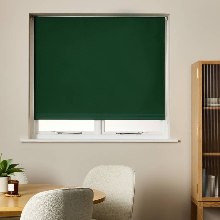 Habitat Blackout Forest Green Roller Blind - 60cm