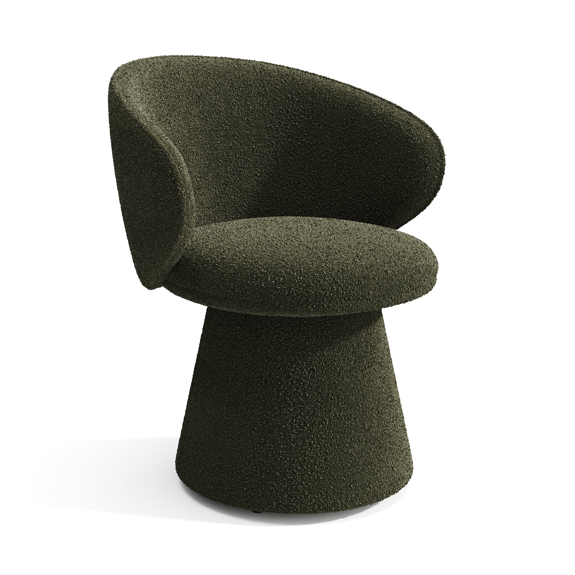 Sia Home - Eetkamerstoelen FLARE - Bouclette stof - Kaki groen - 54cm