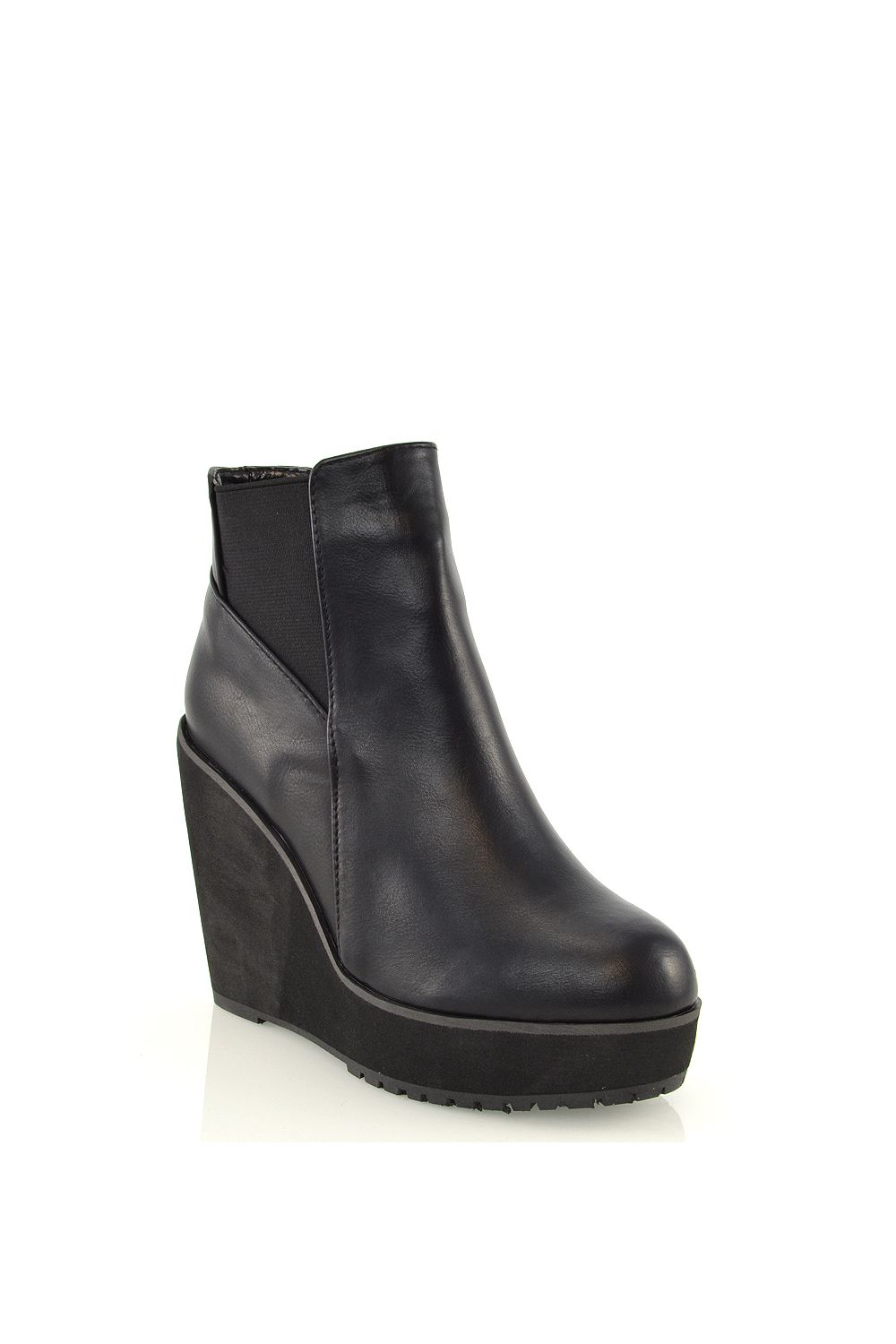 XY London Roweena' High Wedge Heel Platform Ankle Boots