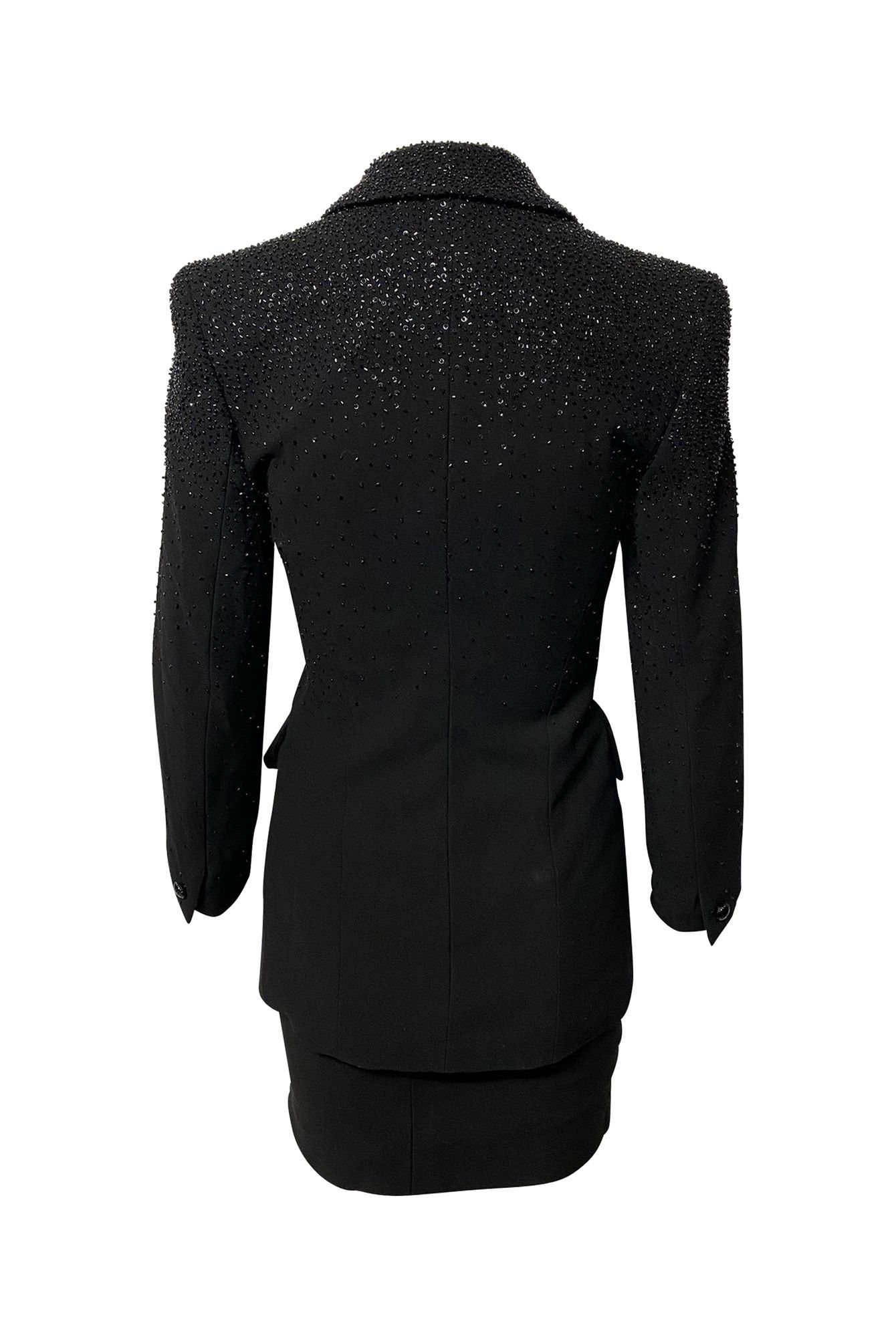 ESCADA Preloved Suit Skirt Set in Black Wool