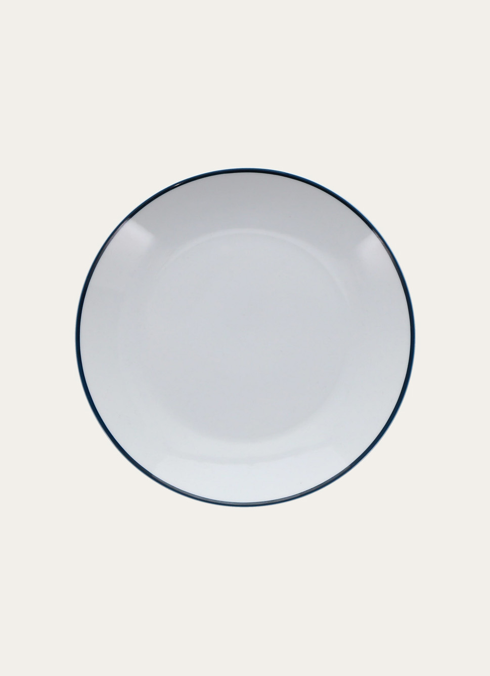 ASSIETTE DESSERT RAYURE TRANSAT BLANC / MARINE