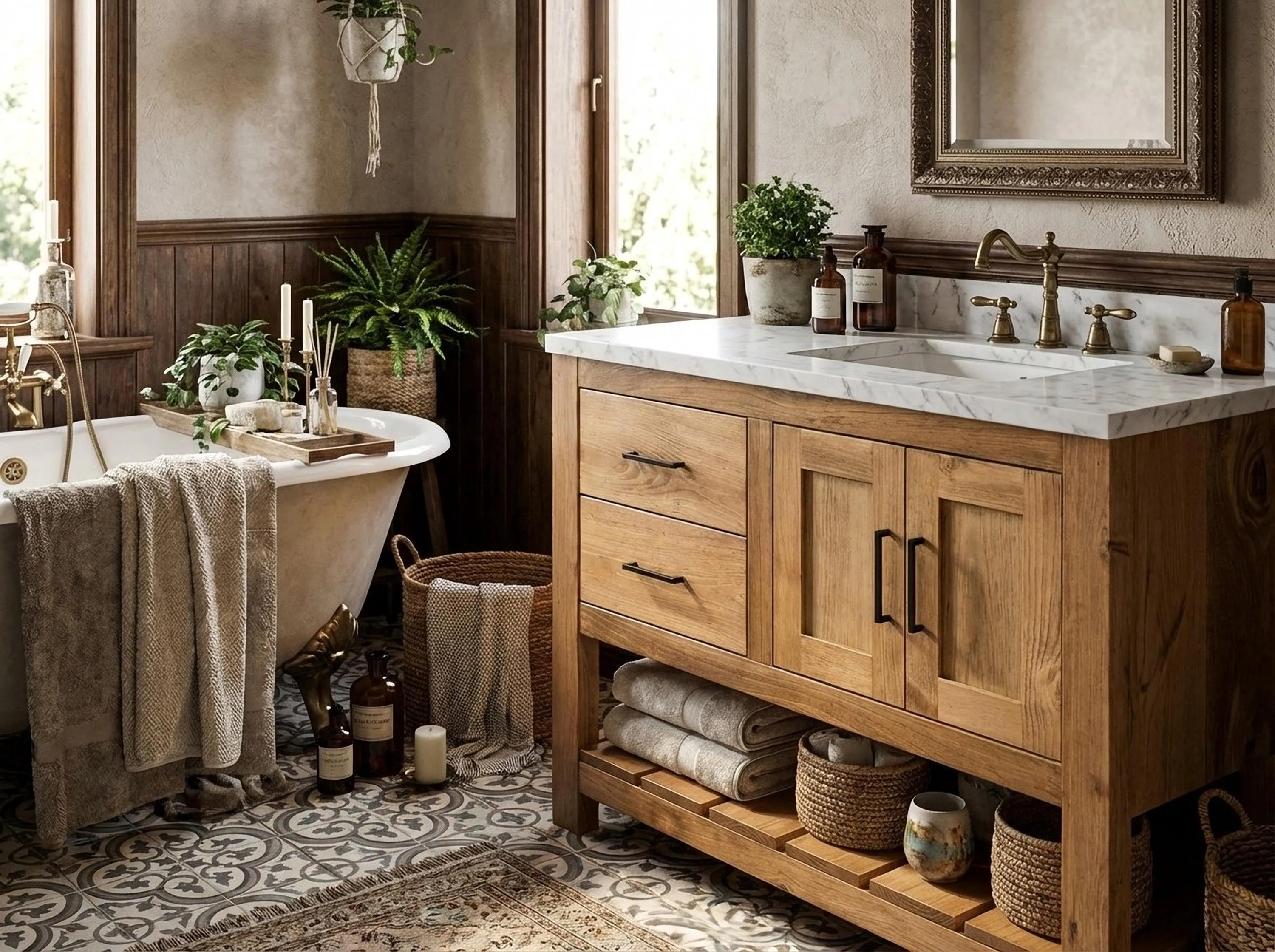 Harveston Single Sink Bathroom Vanity | Solid Wood Vanity, Handmade, USA Made, Custom Storage Cabinet, Free Shipping