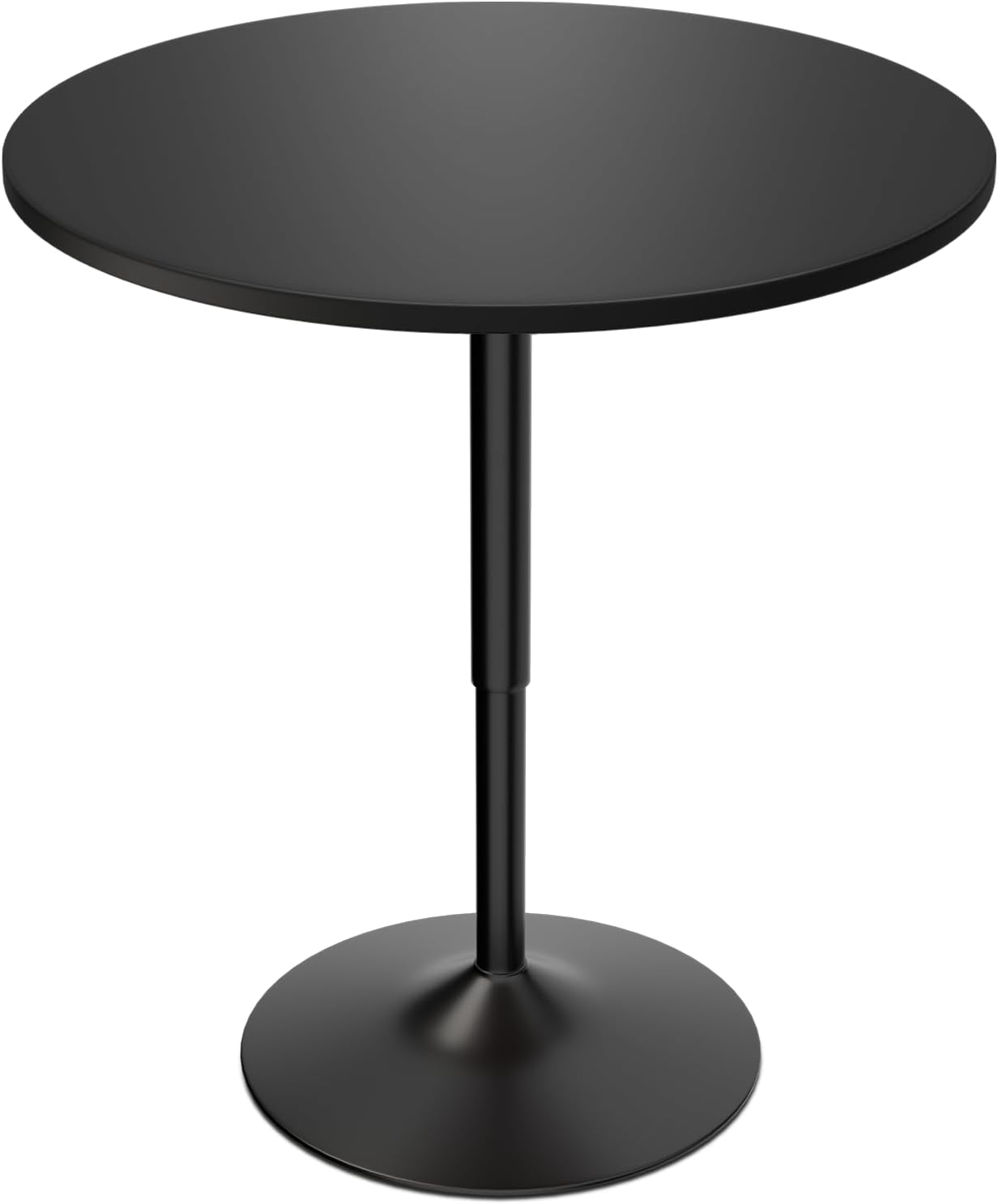 Magshion 31 Round Bar Table Height Adjustable 26-35 Pub Table with Enlarged Base for Living Room Patio Bistro Café, Black