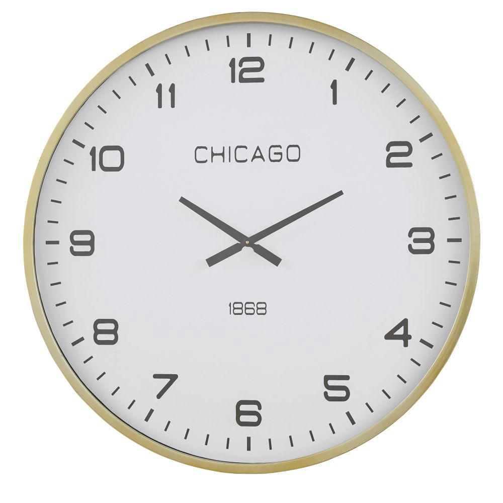 EVANSTON - Horloge en métal doré D90