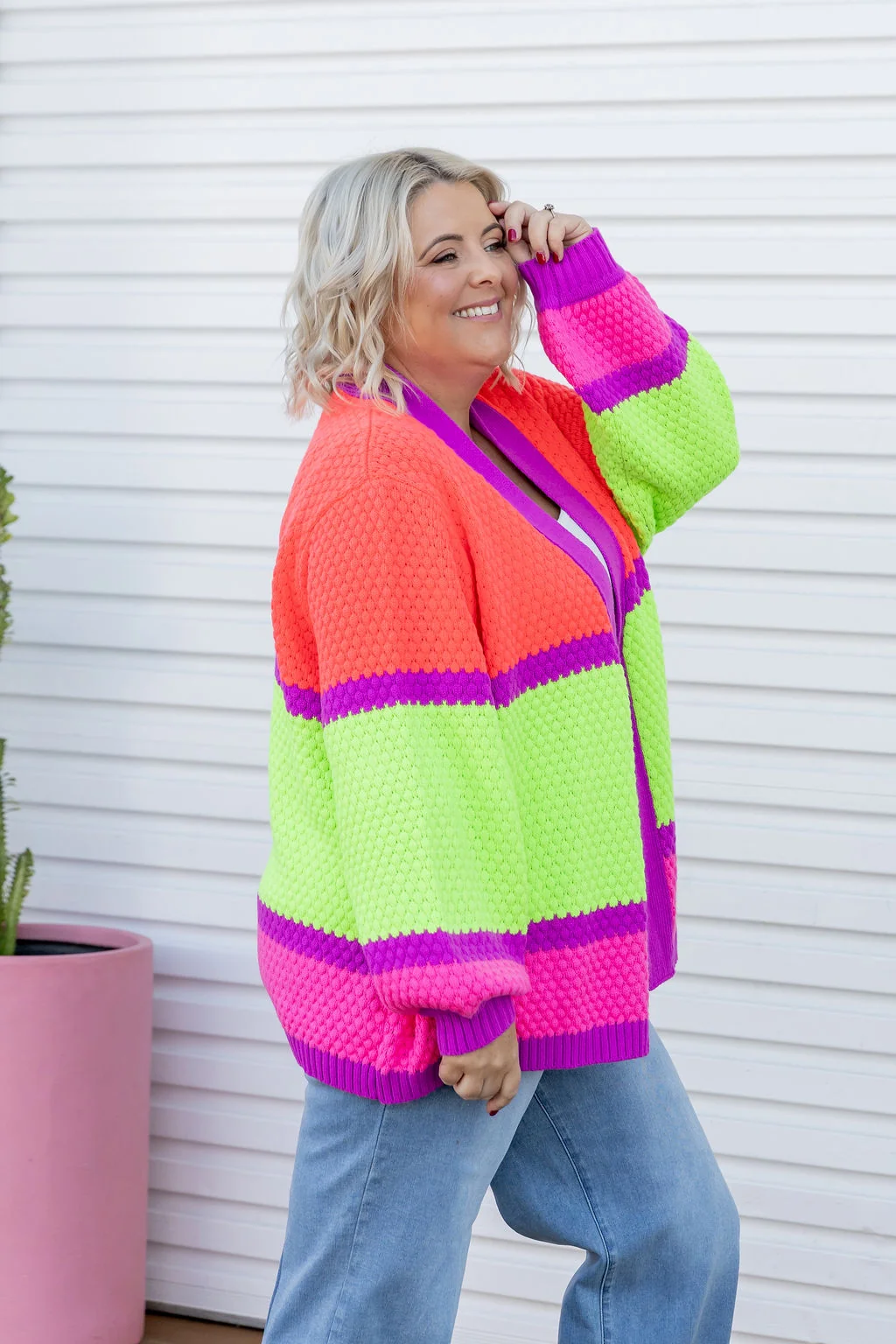 Marbelle Knit Cardigan in Fluro Mix