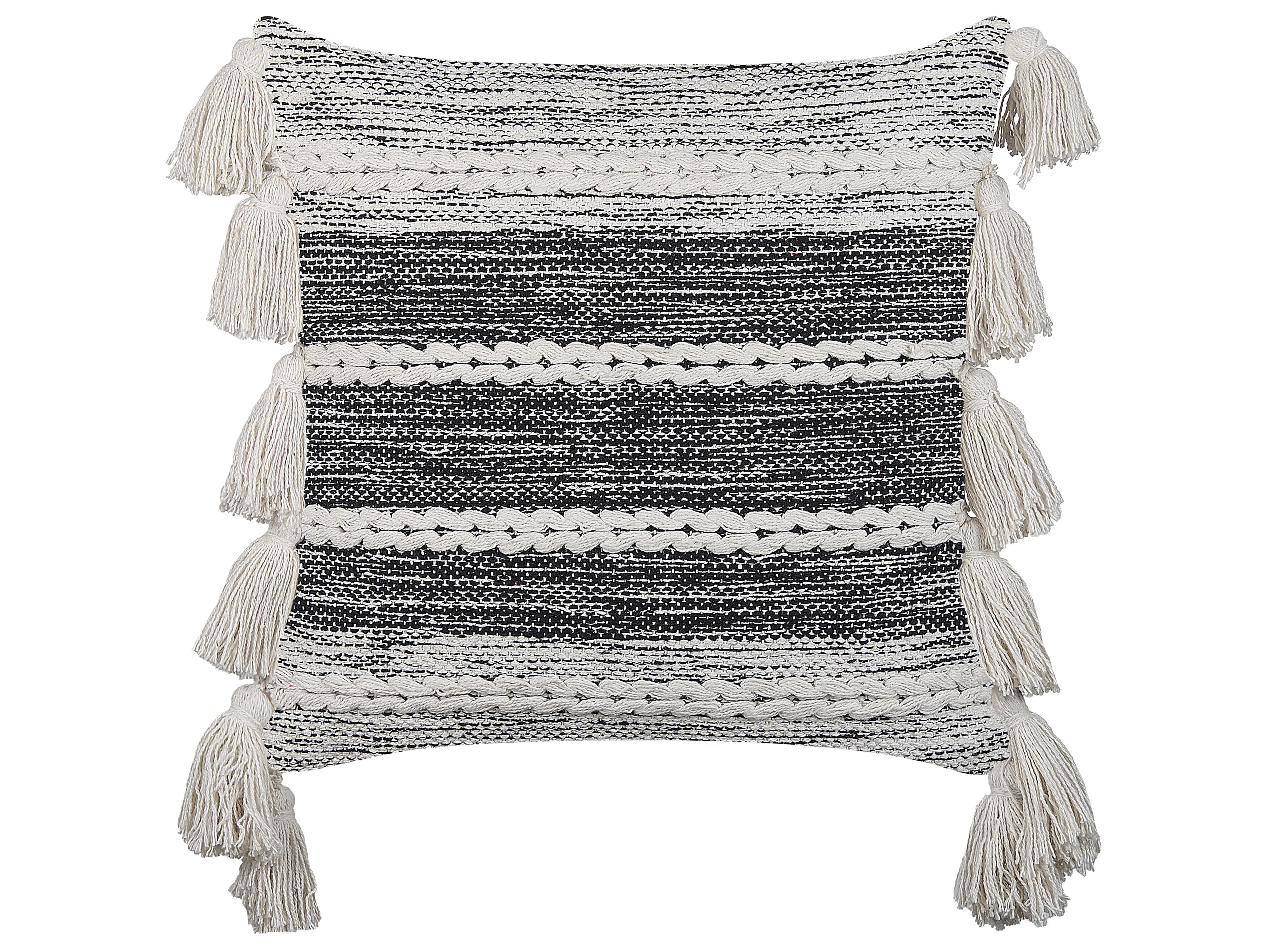Throw Cushion ROCHEA Cotton 45 x 45 cm Black Striped