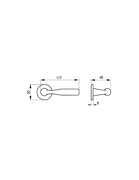 Paire de béquilles Junon pour porte, carré 7mm, nickelé brossé - SP