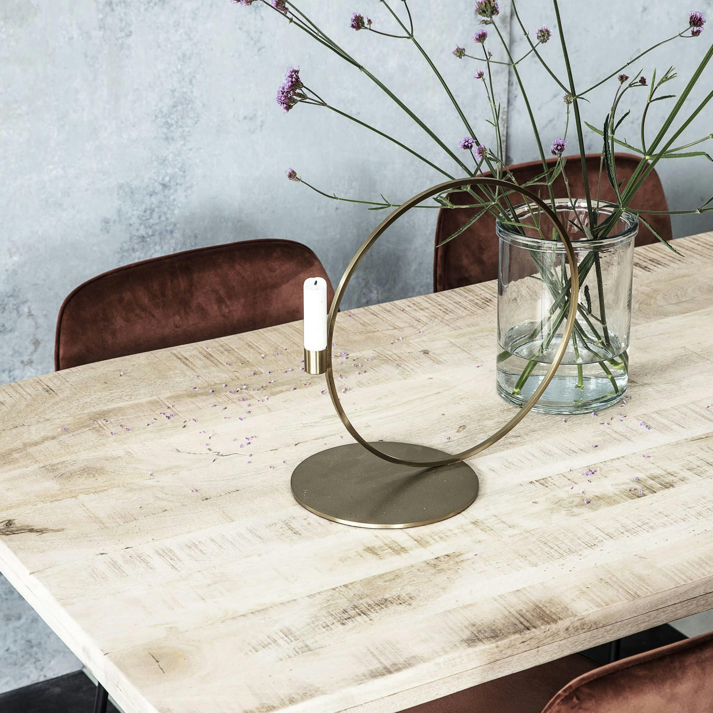 SLATED - Table de repas 6 places en bois beige