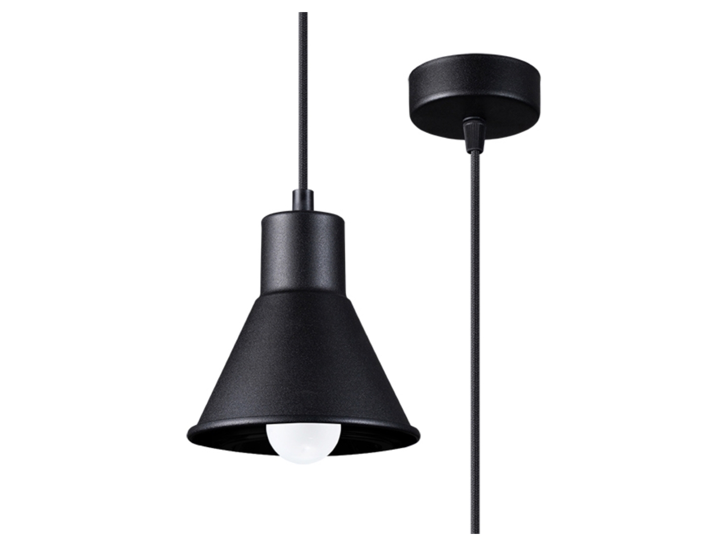 Lampa wisząca Taleja stalowa czarna